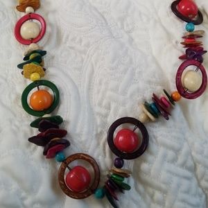 Handmade wooden necklace